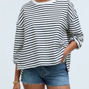 Madewell Striped Black and White Women's Top